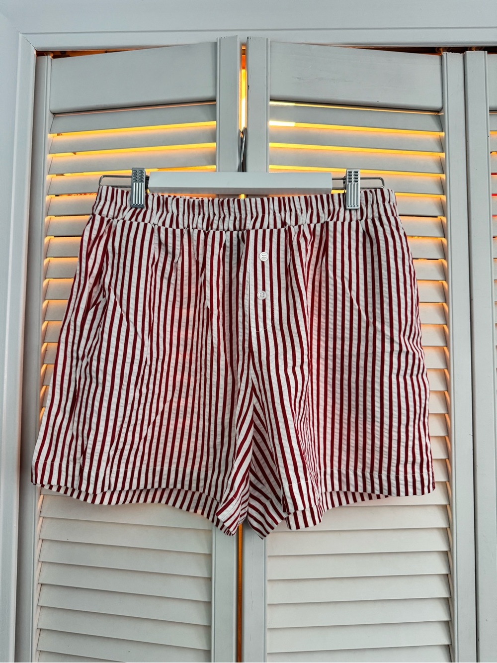 Sincerely Jules Red and White Striped Cotton Boxers